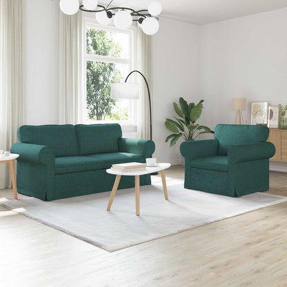 Set di divani 2 pcs Verde Scuro 175 x 82 x 80 cm Tessuto