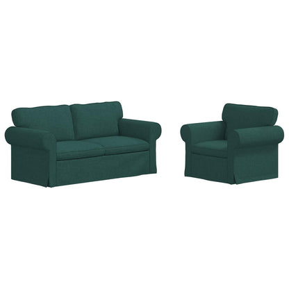 Set di divani 2 pcs Verde Scuro 175 x 82 x 80 cm Tessuto