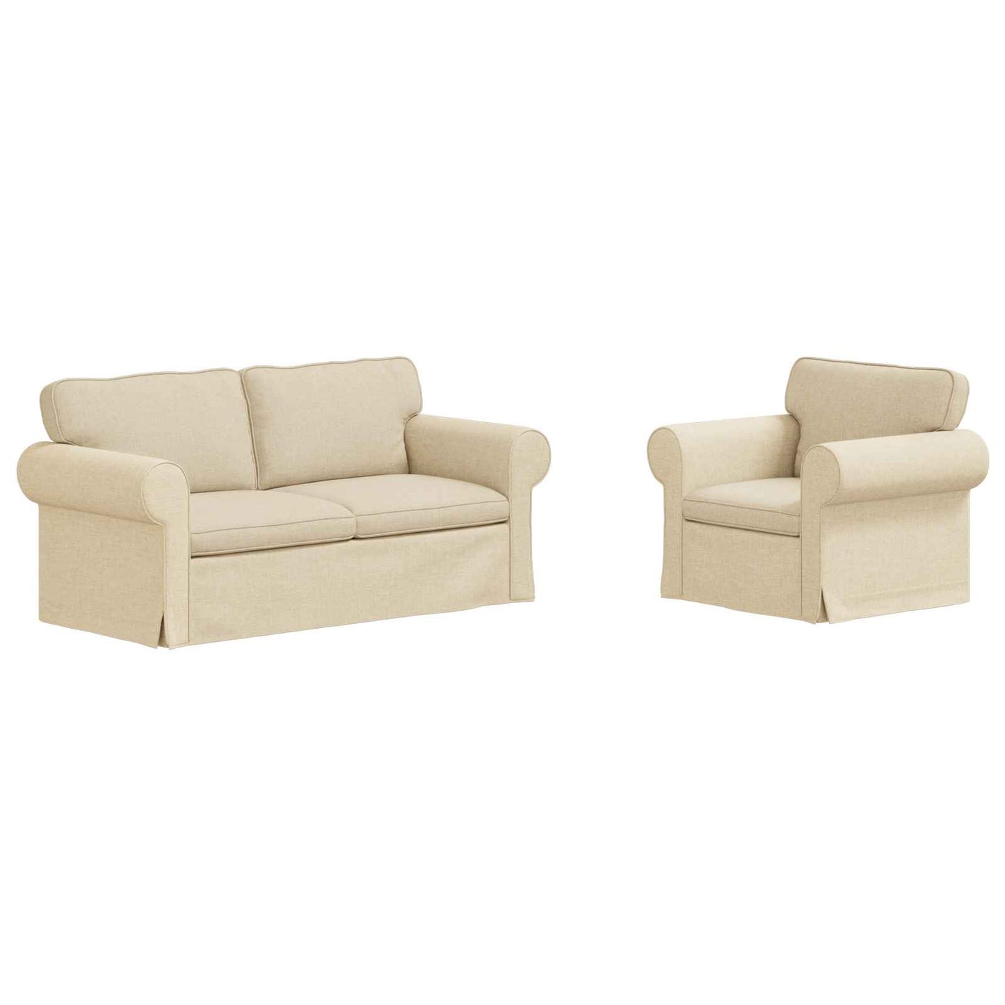 Set di divani 2 pcs Crema 175 x 82 x 80 cm Tessuto