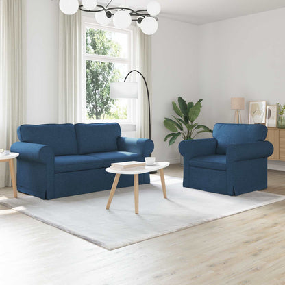 Set di divani 2 pcs Blu 175 x 82 x 80 cm Tessuto