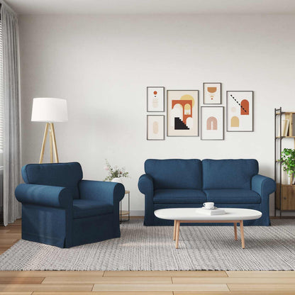 Set di divani 2 pcs Blu 175 x 82 x 80 cm Tessuto