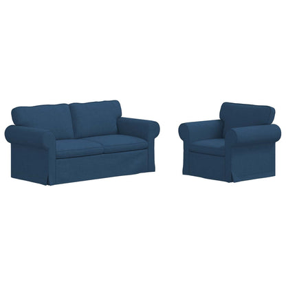 Set di divani 2 pcs Blu 175 x 82 x 80 cm Tessuto
