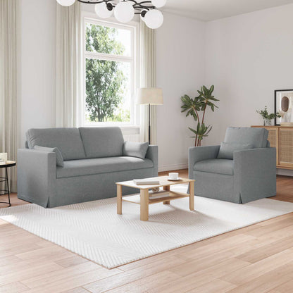 Set di divani 2 pcs Grigio chiaro 158 x 78 x 80 cm Tessuto