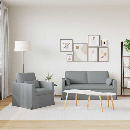 Set di divani 2 pcs Grigio chiaro 158 x 78 x 80 cm Tessuto