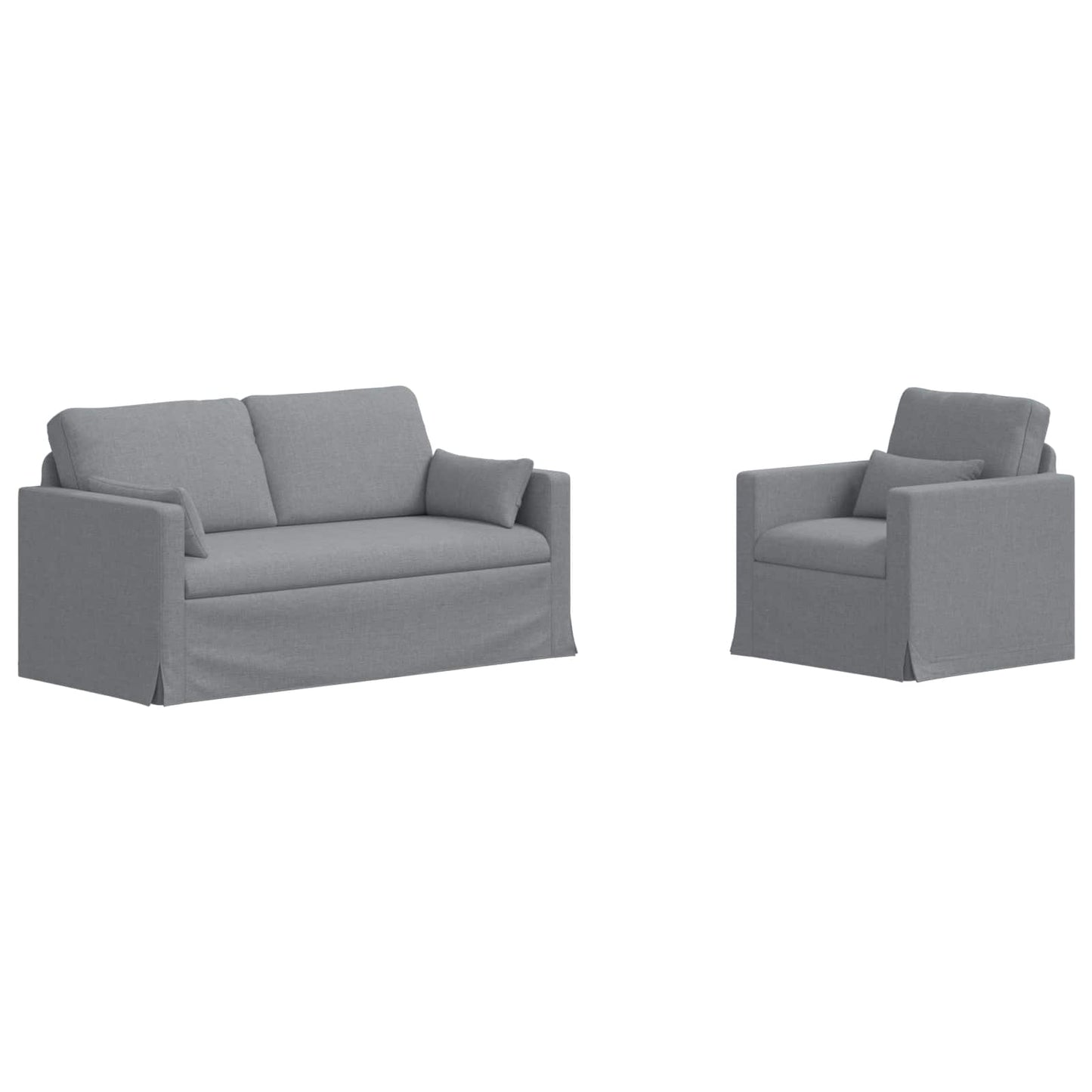Set di divani 2 pcs Grigio chiaro 158 x 78 x 80 cm Tessuto