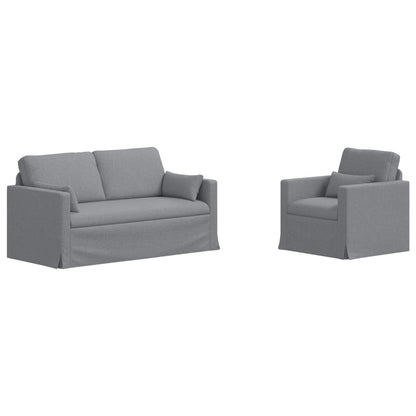 Set di divani 2 pcs Grigio chiaro 158 x 78 x 80 cm Tessuto