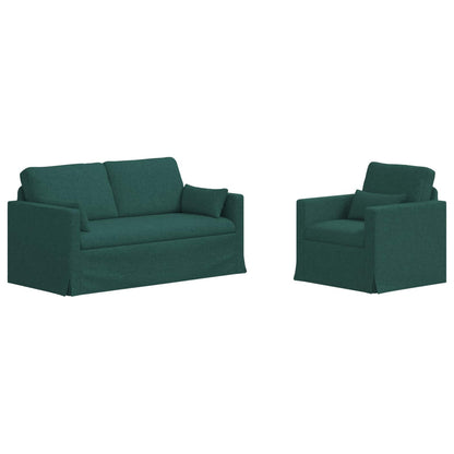 Set di divani 2 pcs Verde Scuro 158 x 78 x 80 cm Tessuto