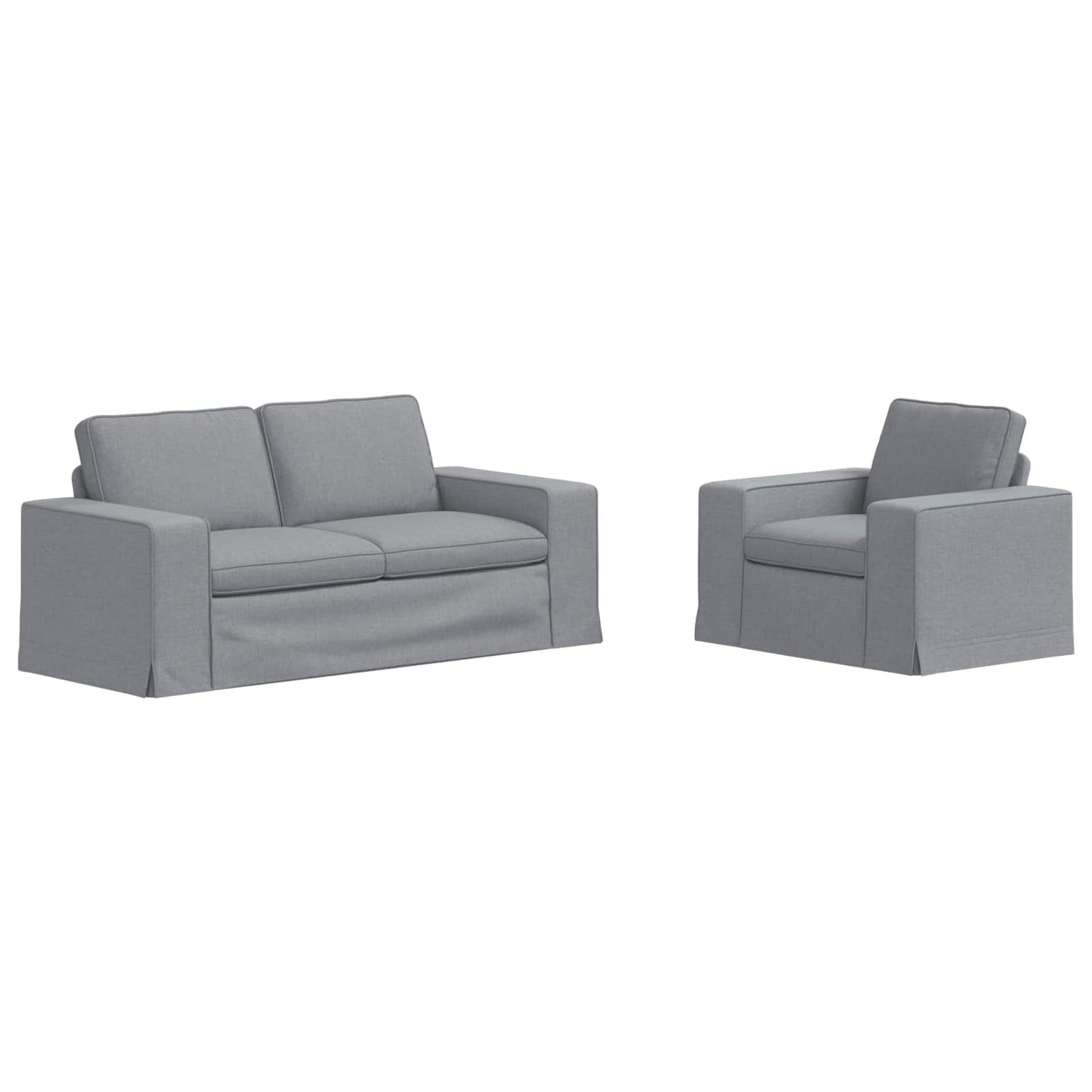 Set di divani 2 pcs Grigio chiaro 182 x 80 x 82 cm Tessuto