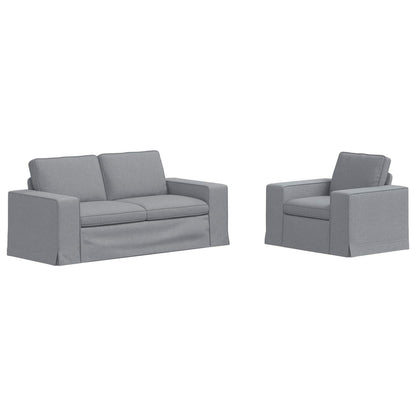 Set di divani 2 pcs Grigio chiaro 182 x 80 x 82 cm Tessuto