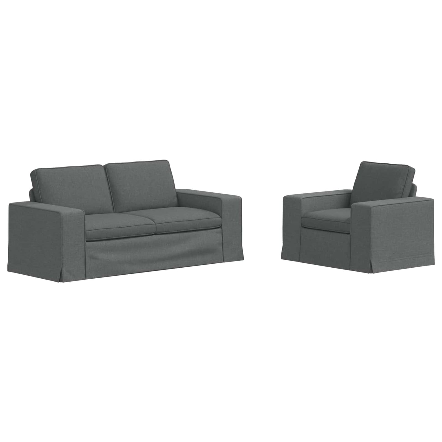 Set di divani 2 pcs Grigio scuro 182 x 80 x 82 cm Tessuto