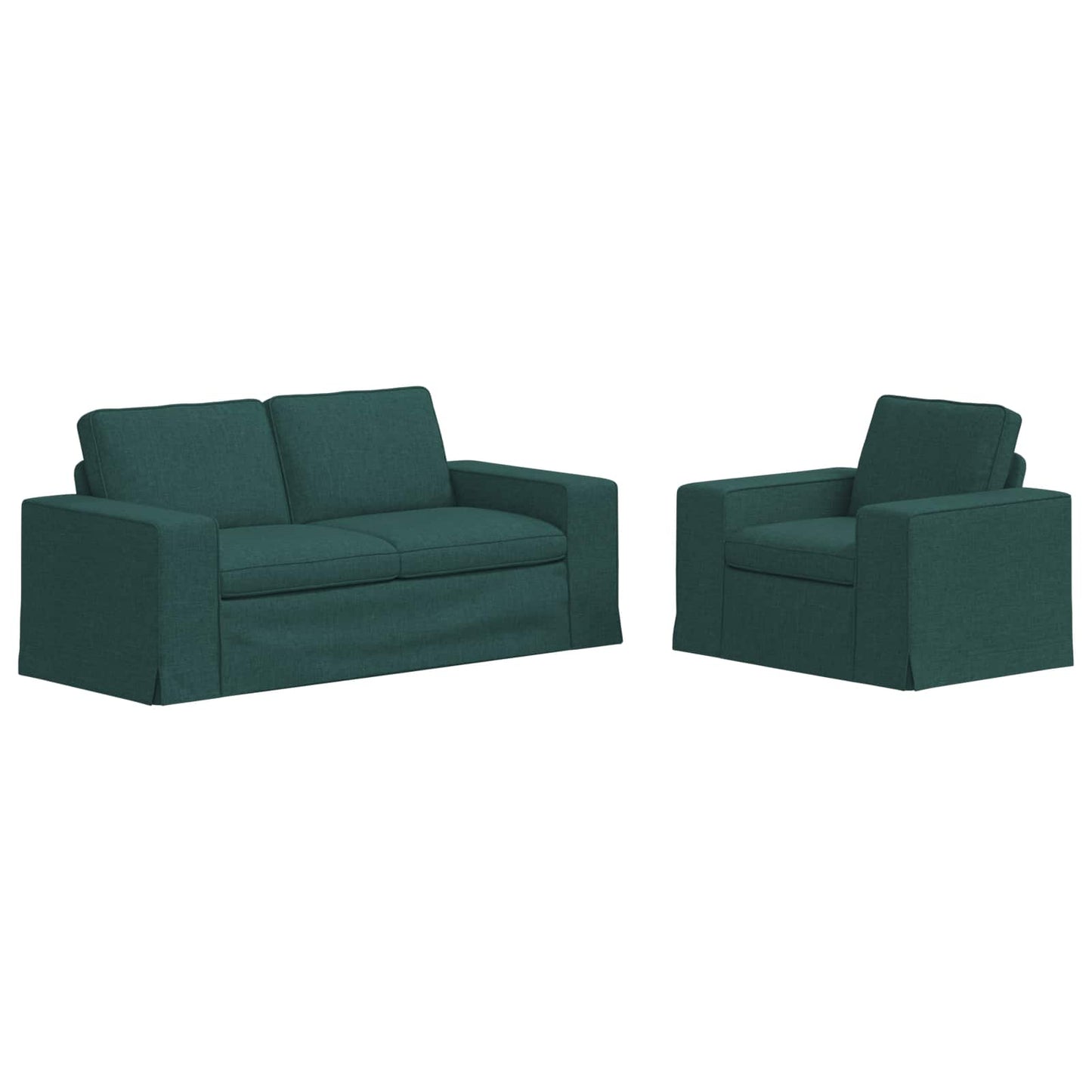 Set di divani 2 pcs Verde Scuro 182 x 80 x 82 cm Tessuto
