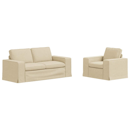 Set di divani 2 pcs Crema 182 x 80 x 82 cm Tessuto