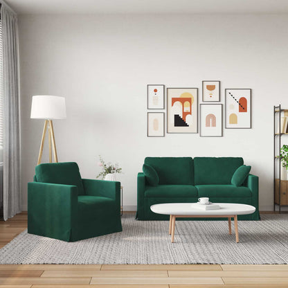 Set di divani 2 pcs Verde Scuro 158 x 78 x 80 cm Velluto