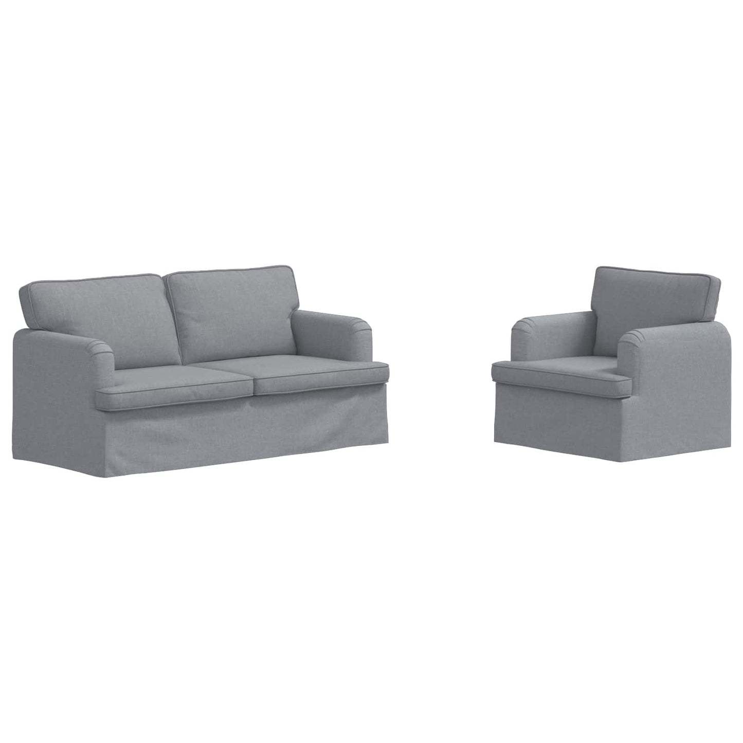 Set di divani 2 pcs Grigio chiaro 162 x 80 x 85 cm Tessuto