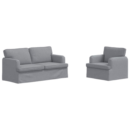 Set di divani 2 pcs Grigio chiaro 162 x 80 x 85 cm Tessuto