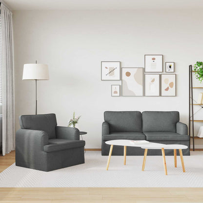Set di divani 2 pcs Grigio scuro 162 x 80 x 85 cm Tessuto