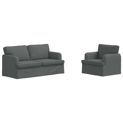 Set di divani 2 pcs Grigio scuro 162 x 80 x 85 cm Tessuto