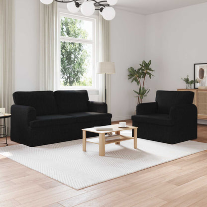 Set di divani 2 pcs Nero 162 x 80 x 85 cm Tessuto
