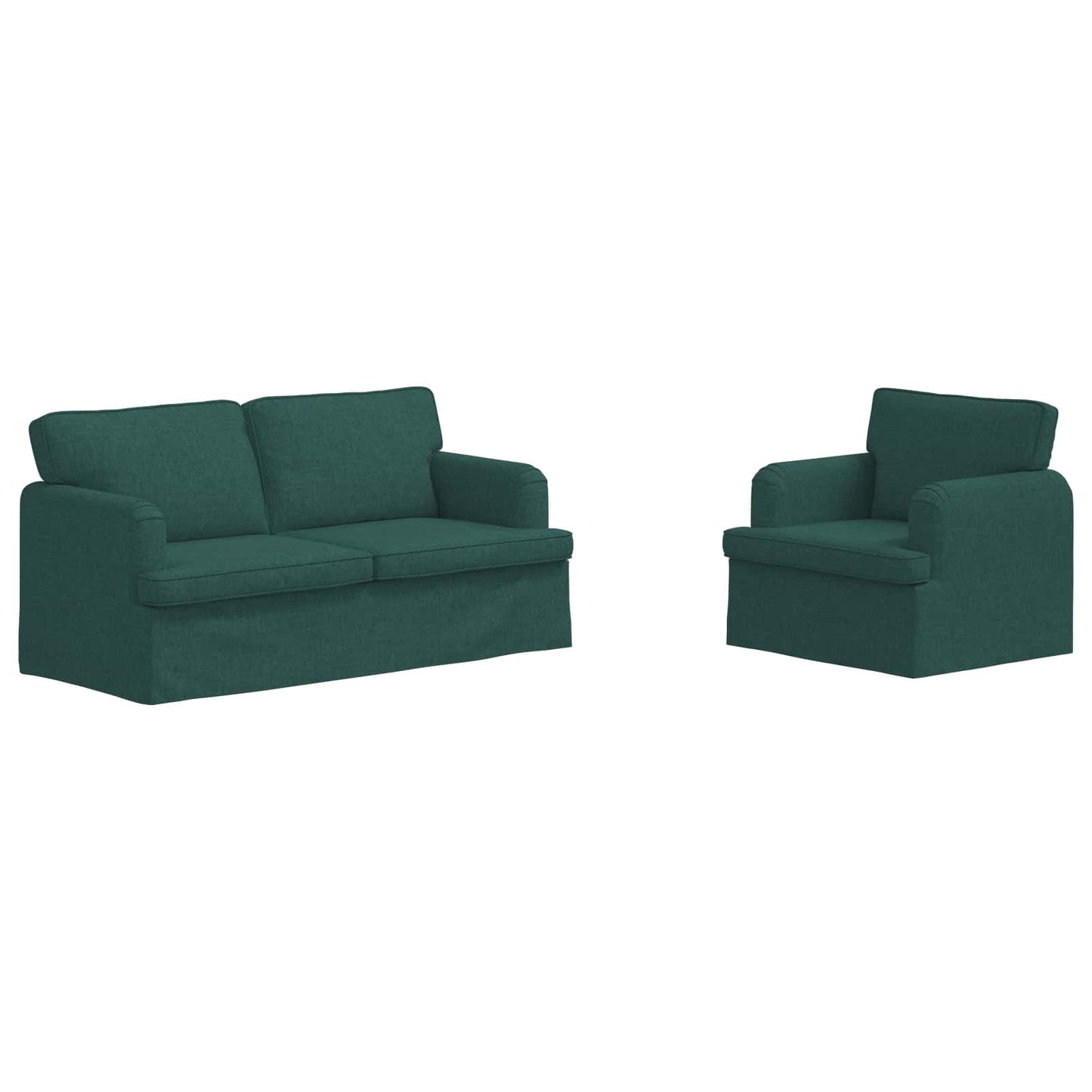 Set di divani 2 pcs Verde Scuro 162 x 80 x 85 cm Tessuto