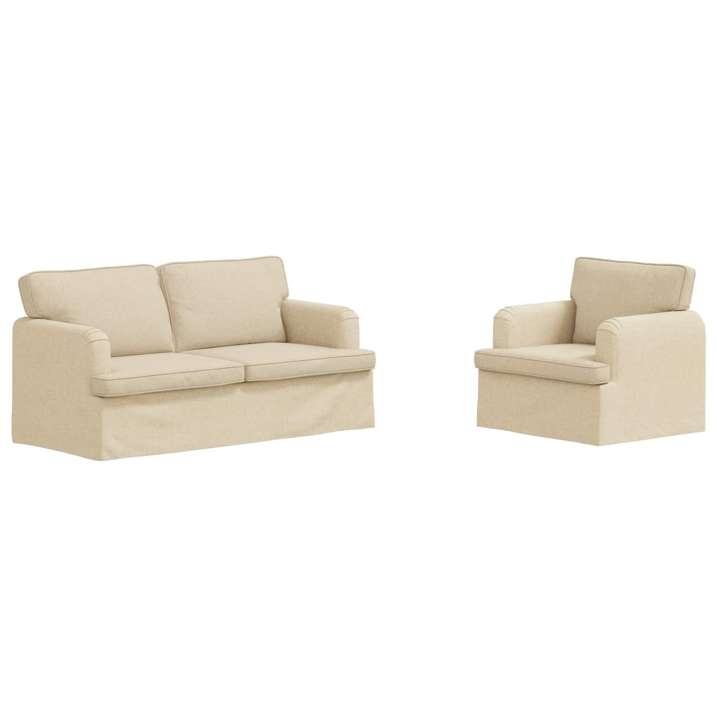Set di divani 2 pcs Crema 162 x 80 x 85 cm Tessuto