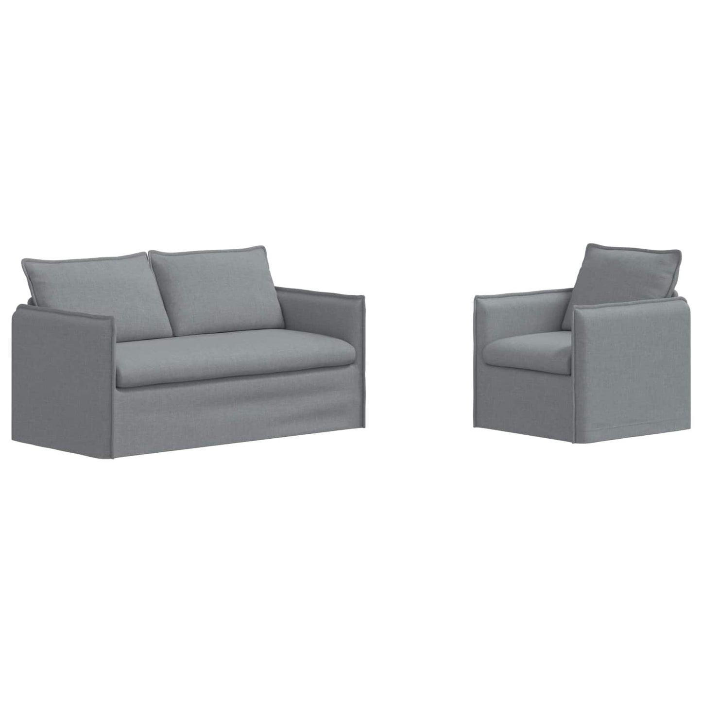 Set di divani 2 pcs Grigio chiaro 196 x 82 x 85 cm Tessuto