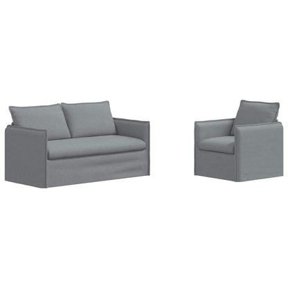 Set di divani 2 pcs Grigio chiaro 196 x 82 x 85 cm Tessuto