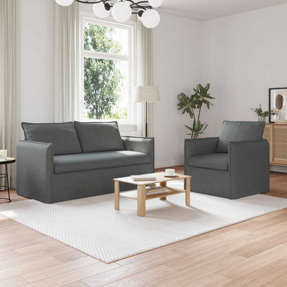 Set di divani 2 pcs Grigio scuro 196 x 82 x 85 cm Tessuto