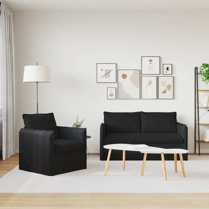 Set di divani 2 pcs Nero 196 x 82 x 85 cm Tessuto