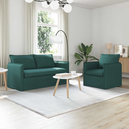 Set di divani 2 pcs Verde Scuro 196 x 82 x 85 cm Tessuto