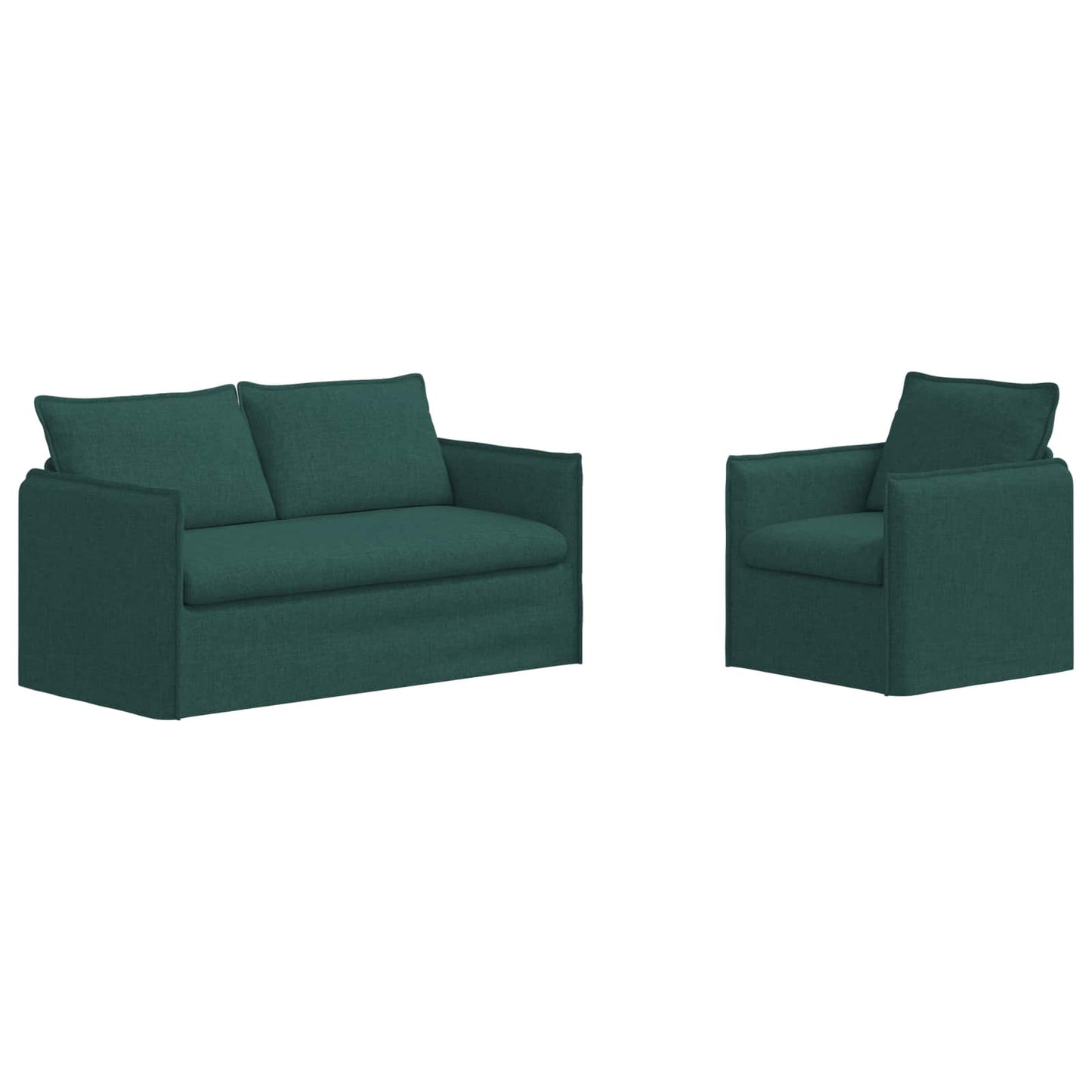 Set di divani 2 pcs Verde Scuro 196 x 82 x 85 cm Tessuto