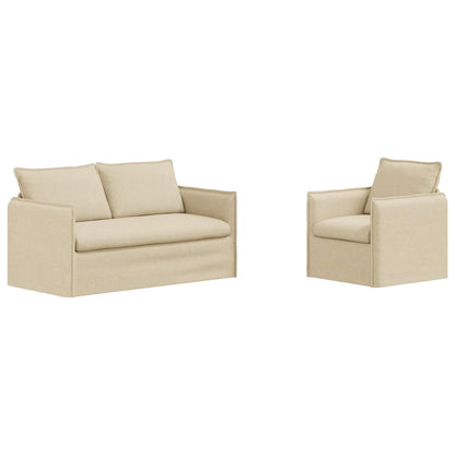 Set di divani 2 pcs Crema 196 x 82 x 85 cm Tessuto
