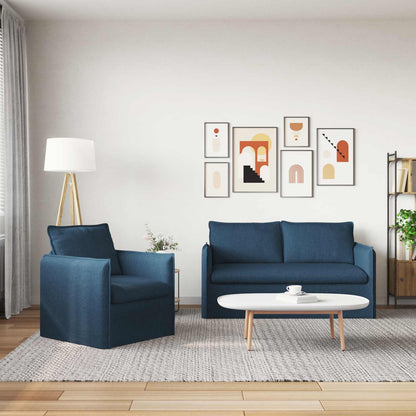 Set di divani 2 pcs Blu 196 x 82 x 85 cm Tessuto