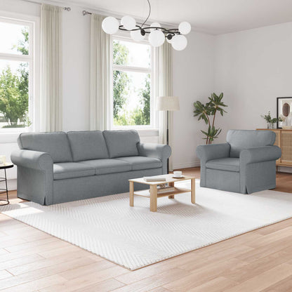 Set di divani 2 pcs Grigio chiaro 215 x 82 x 80 cm Tessuto