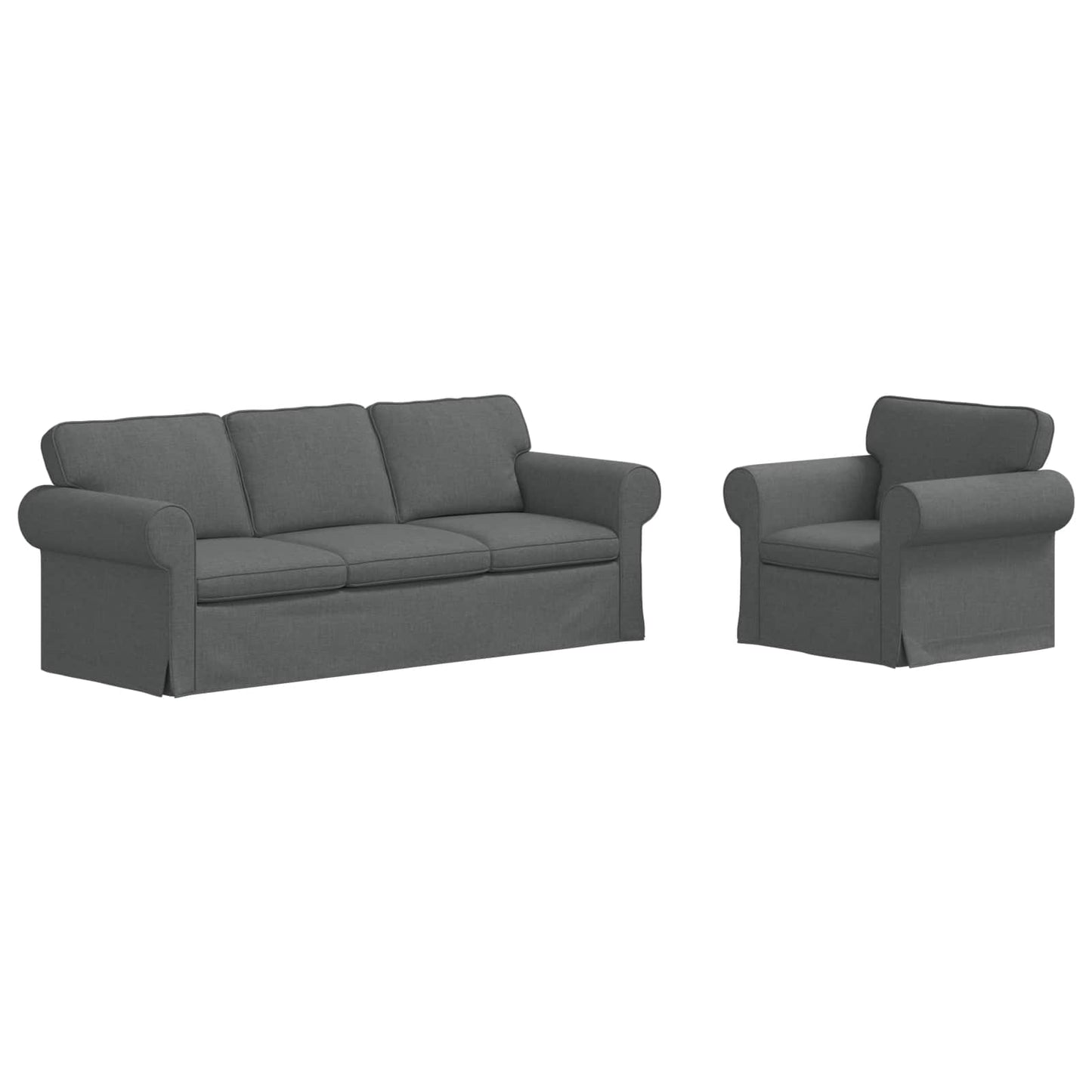 Set di divani 2 pcs Grigio scuro 215 x 82 x 80 cm Tessuto