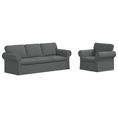 Set di divani 2 pcs Grigio scuro 215 x 82 x 80 cm Tessuto