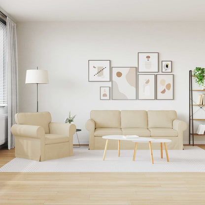 Set di divani 2 pcs Crema 215 x 82 x 80 cm Tessuto