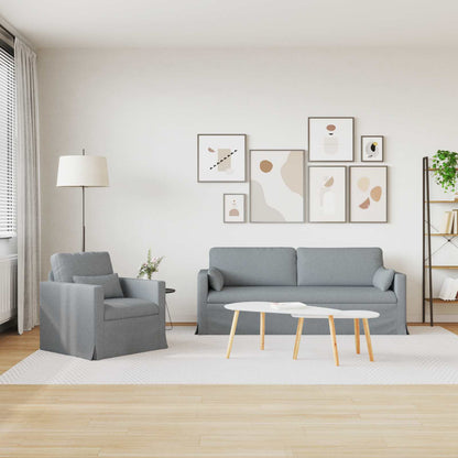 Set di divani 2 pcs Grigio chiaro 198 x 78 x 80 cm Tessuto