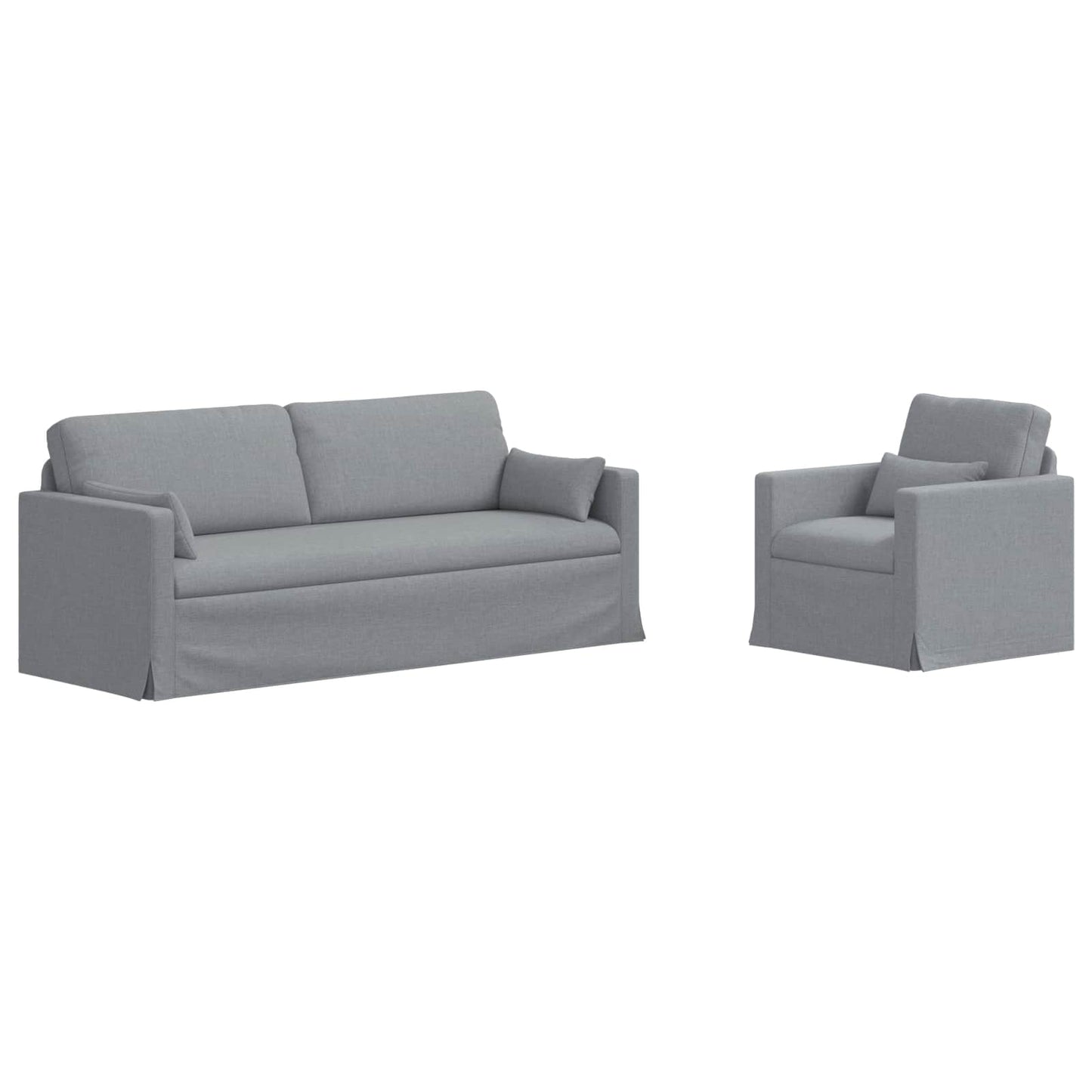 Set di divani 2 pcs Grigio chiaro 198 x 78 x 80 cm Tessuto