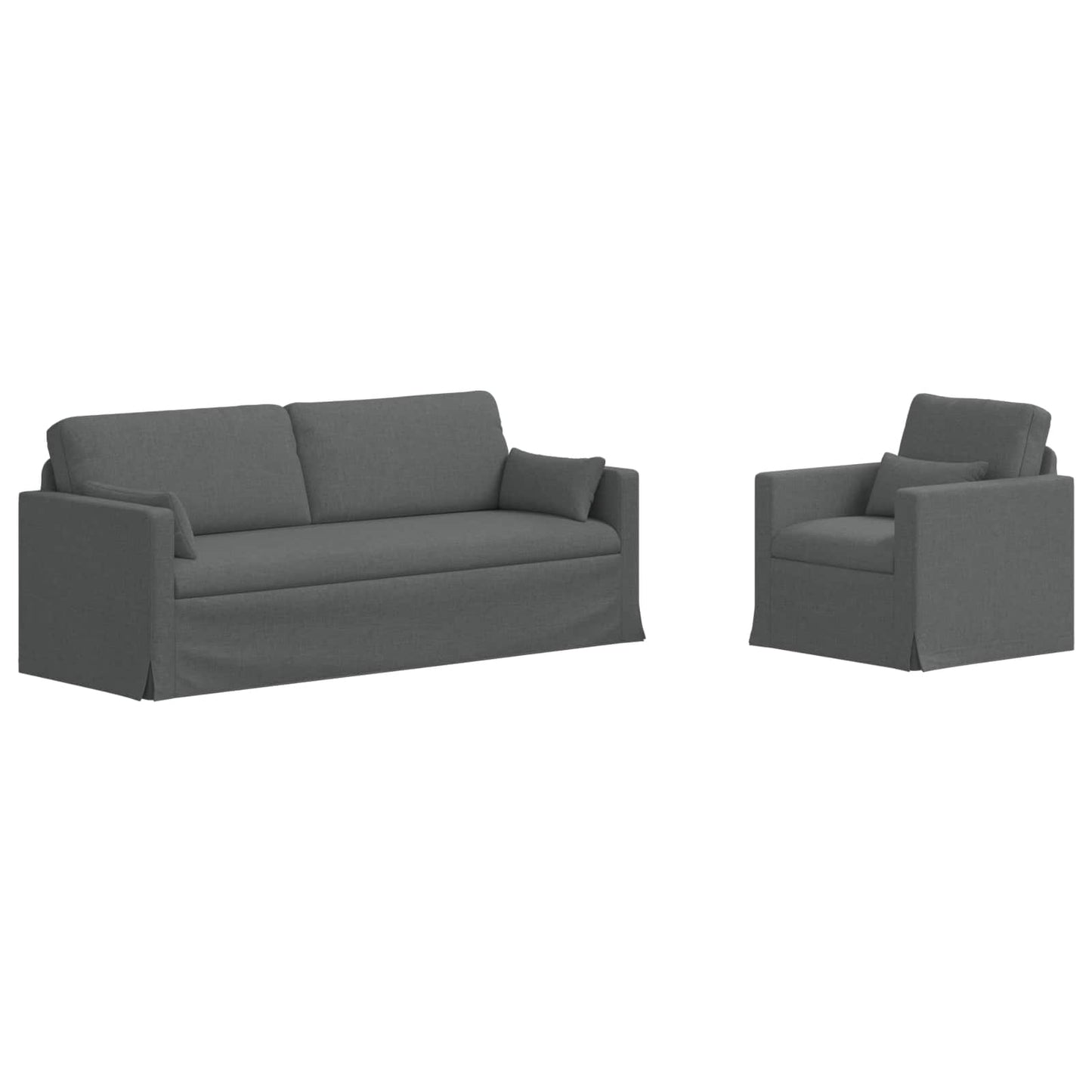 Set di divani 2 pcs Grigio scuro 198 x 78 x 80 cm Tessuto