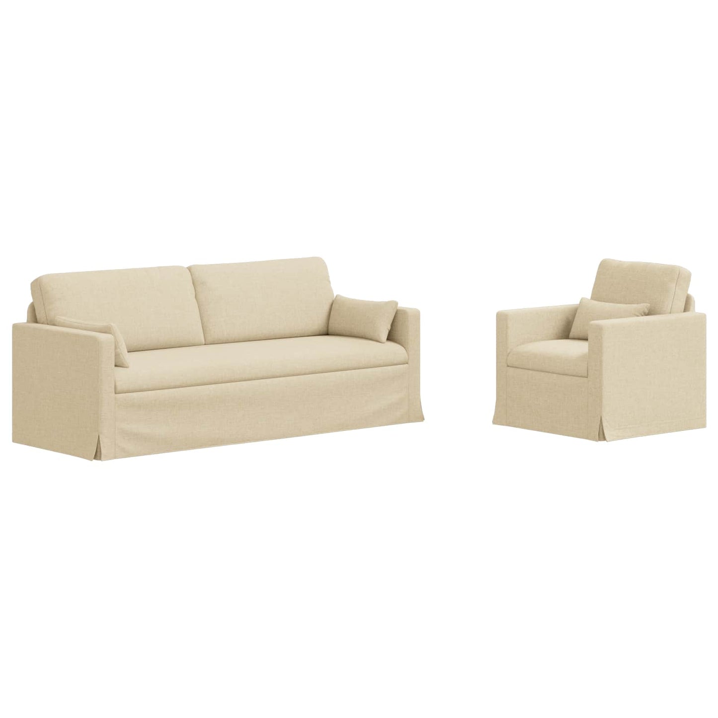 Set di divani 2 pcs Crema 198 x 78 x 80 cm Tessuto