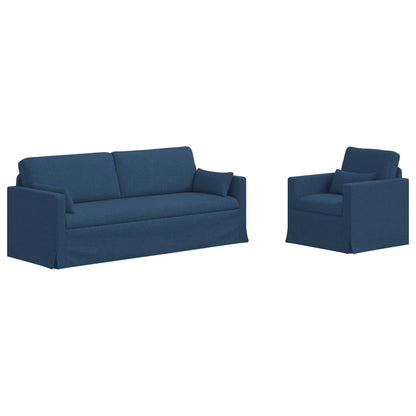 Set di divani 2 pcs Blu 198 x 78 x 80 cm Tessuto