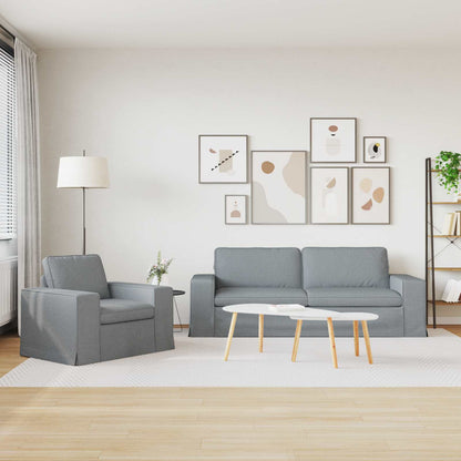 Set di divani 2 pcs Grigio chiaro 182 x 80 x 82 cm Tessuto