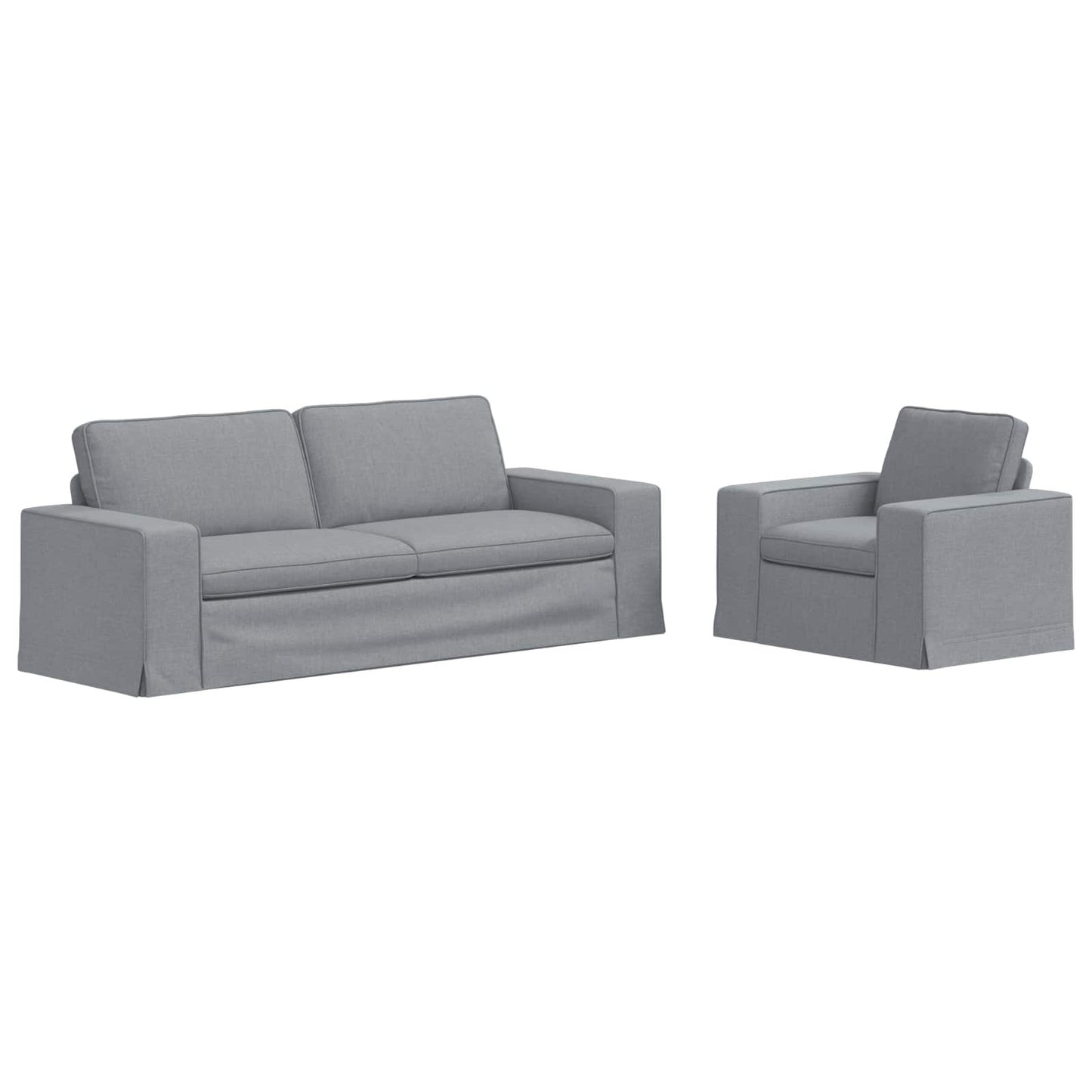 Set di divani 2 pcs Grigio chiaro 182 x 80 x 82 cm Tessuto