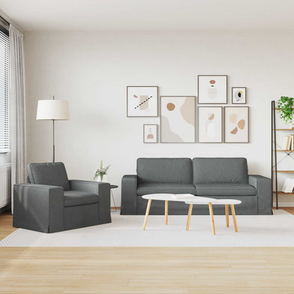 Set di divani 2 pcs Grigio scuro 182 x 80 x 82 cm Tessuto