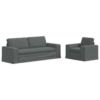 Set di divani 2 pcs Grigio scuro 182 x 80 x 82 cm Tessuto