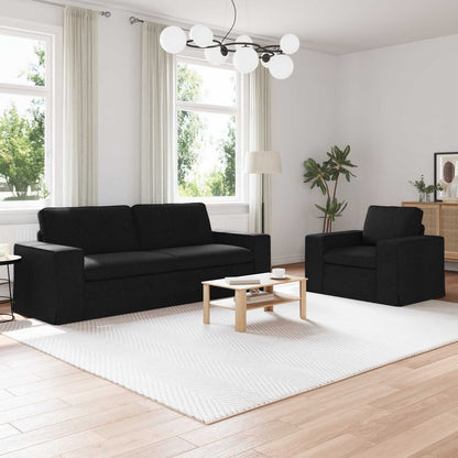 Set di divani 2 pcs Nero 182 x 80 x 82 cm Tessuto