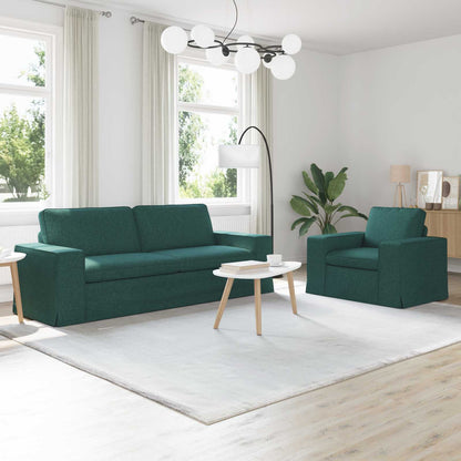 Set di divani 2 pcs Verde Scuro 182 x 80 x 82 cm Tessuto