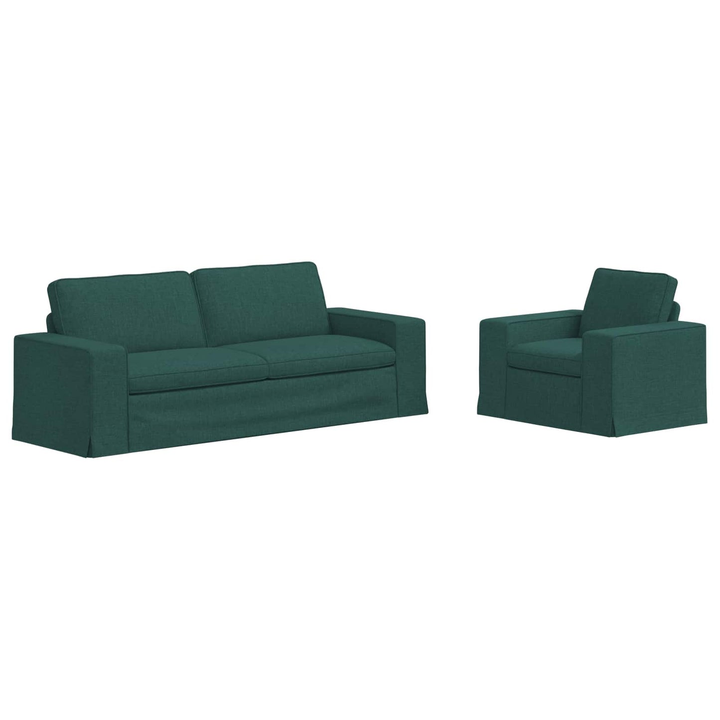 Set di divani 2 pcs Verde Scuro 182 x 80 x 82 cm Tessuto