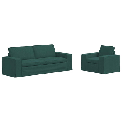 Set di divani 2 pcs Verde Scuro 182 x 80 x 82 cm Tessuto