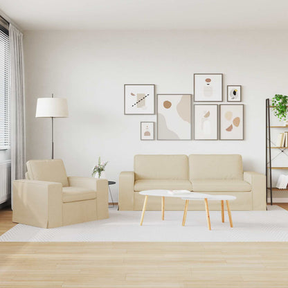 Set di divani 2 pcs Crema 182 x 80 x 82 cm Tessuto